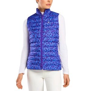 GFORE G/FORE Floral Puffer Vest in violet, size M